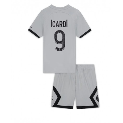 Fotbalové Dres Paris Saint-Germain Mauro Icardi #9 Dětské Venkovní 2022-23 Krátký Rukáv (+ trenýrky)